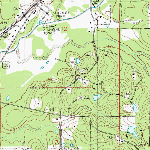 Topographic Map of South Grayson Gas Field, LA