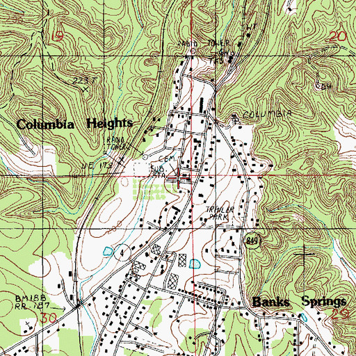 Topographic Map of Yarborough Cemetery, LA