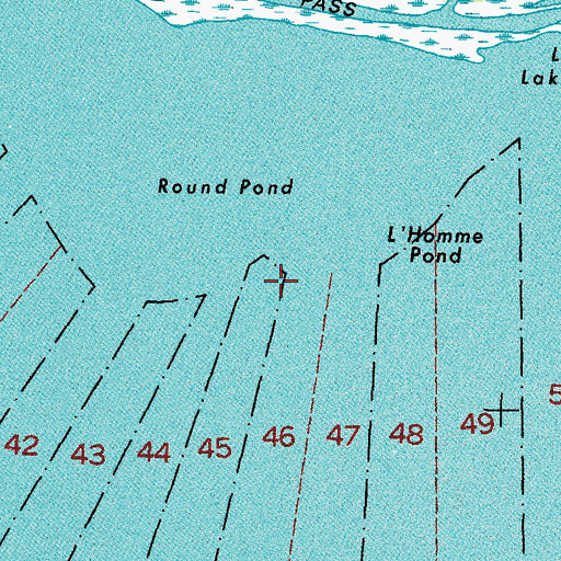 Topographic Map of Bottle Bayou, LA