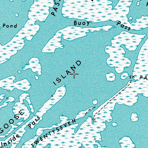 Topographic Map of Goose Island Outside Pond, LA