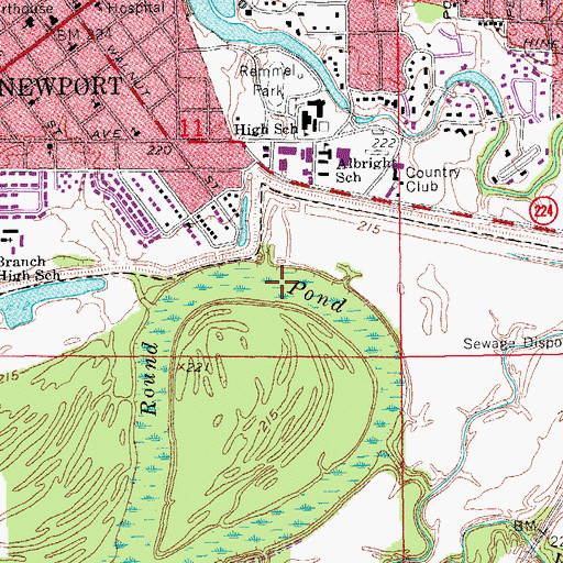 Topographic Map of Round Pond, AR