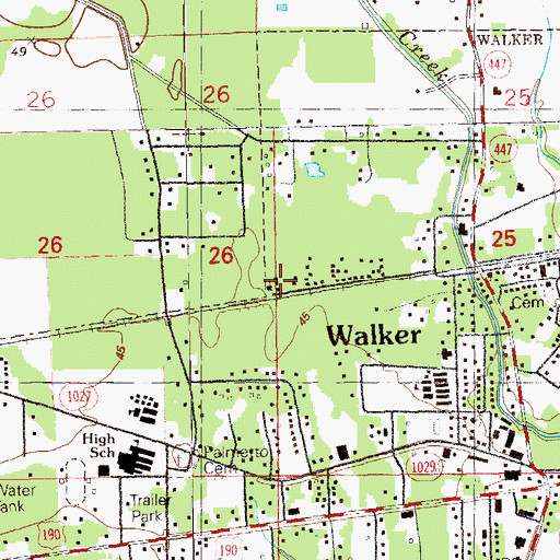 Topographic Map of Glory Land Church, LA