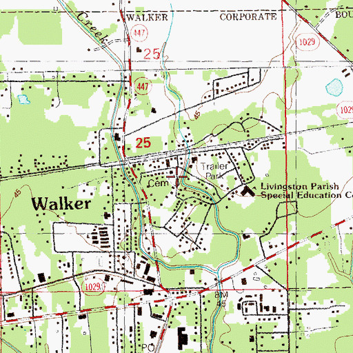 Topographic Map of Saint Mark Baptist Cemetery, LA