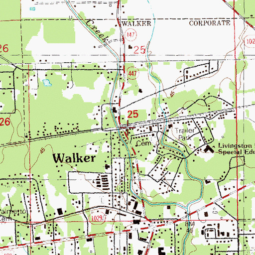 Topographic Map of Holy Ghost Crusade for Walker, LA