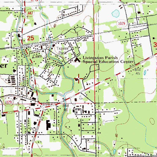 Topographic Map of Gloryland Church of God, LA