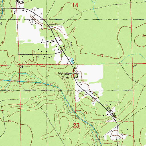 Topographic Map of Wheat Cemetery, LA