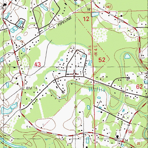 Topographic Map of Christian Fellowship Church, LA