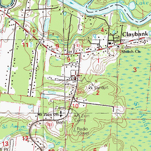 Topographic Map of Church of God, LA