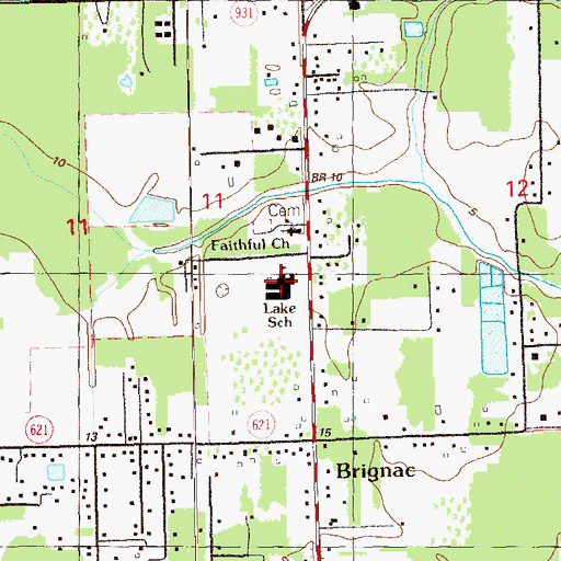 Topographic Map of Lake Elementary School, LA