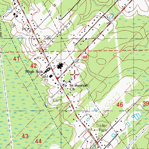 Topographic Map of Saint Joseph Catholic Cemetery, LA