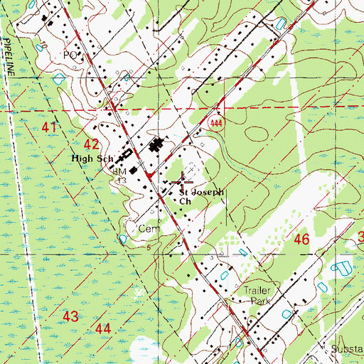 Topographic Map of Saint Joseph Catholic Church, LA