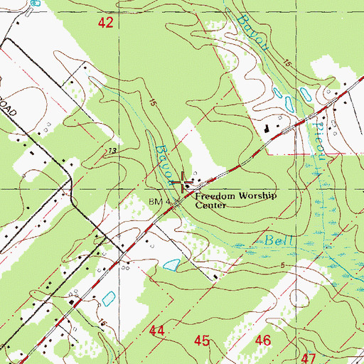 Topographic Map of Freedom Worship Center, LA