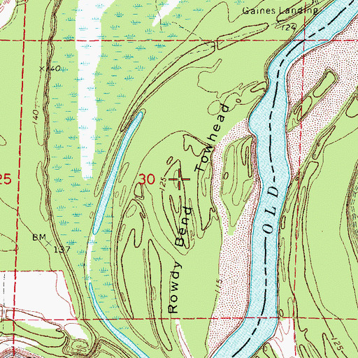 Topographic Map of Rowdy Bend Towhead, AR