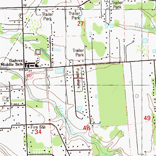 Topographic Map of Paula Park, LA