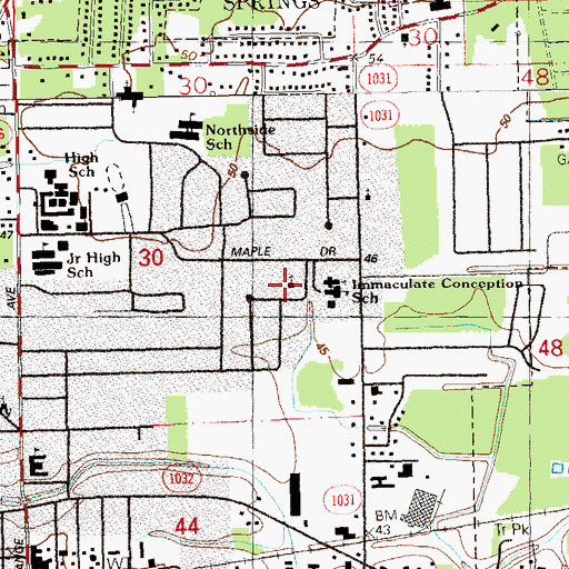 Topographic Map of Saint Francis Episcopal Church, LA