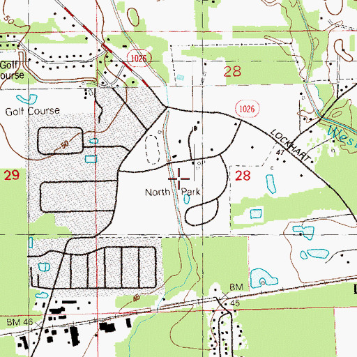Topographic Map of North Park, LA