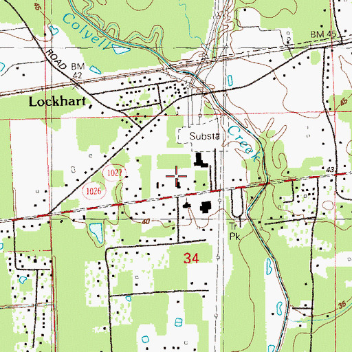 Topographic Map of First Assembly of God Church, LA