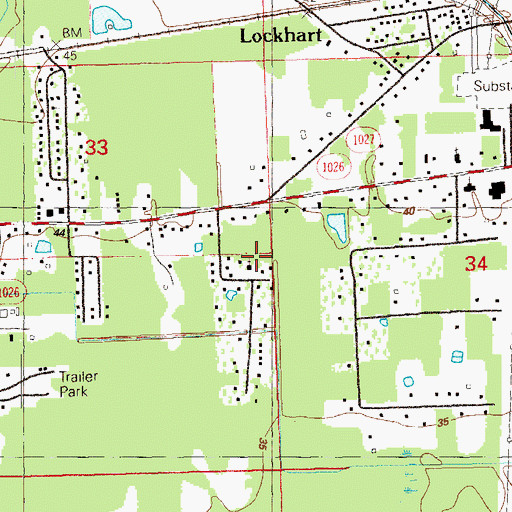 Topographic Map of Faith Fellowship Pentecostal Church, LA
