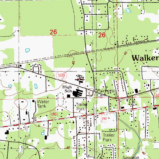 Topographic Map of Westside Junior High School, LA