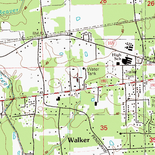 Topographic Map of New Day Christian Center, LA