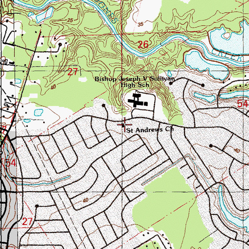 Topographic Map of Saint Andrews Church, LA