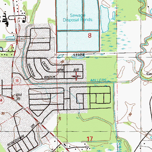 Topographic Map of Grace Bible Baptist Church, LA