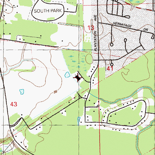 Topographic Map of The Church of Jesus Christ of Latter Day Saints, LA
