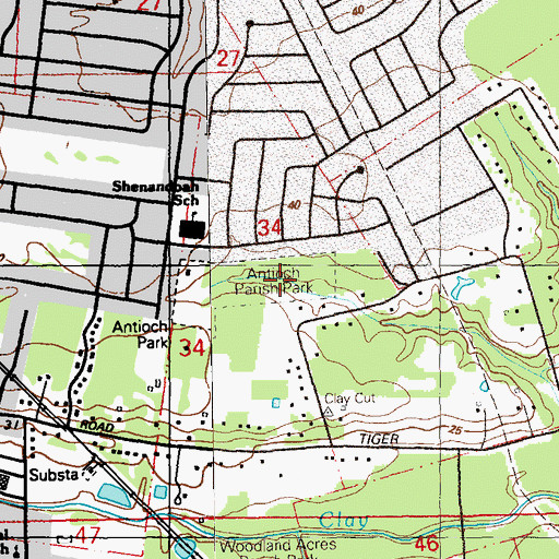 Topographic Map of Antioch Parish Park, LA