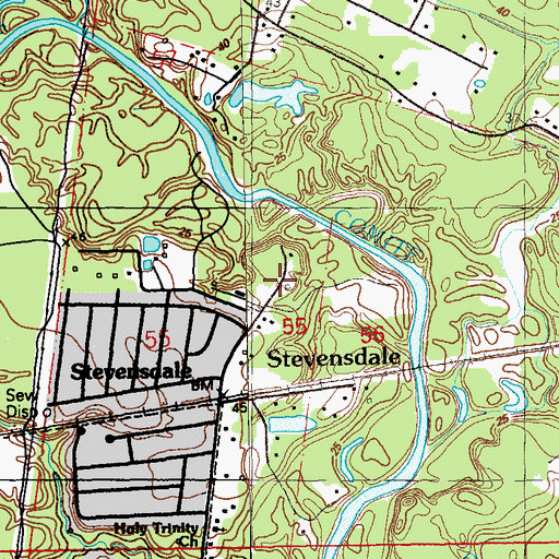 Topographic Map of Roberts United Methodist Church, LA