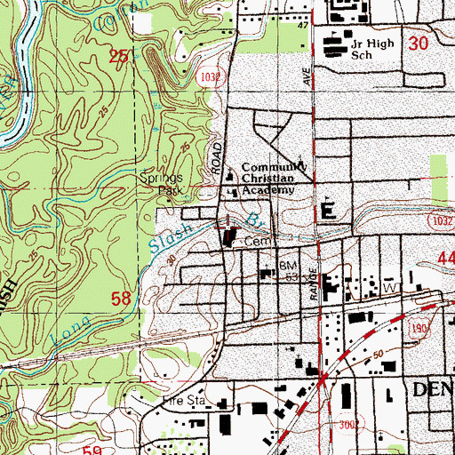 Topographic Map of First Baptist Church, LA