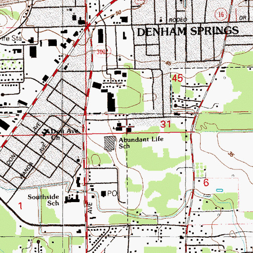 Topographic Map of Abundant Life School, LA