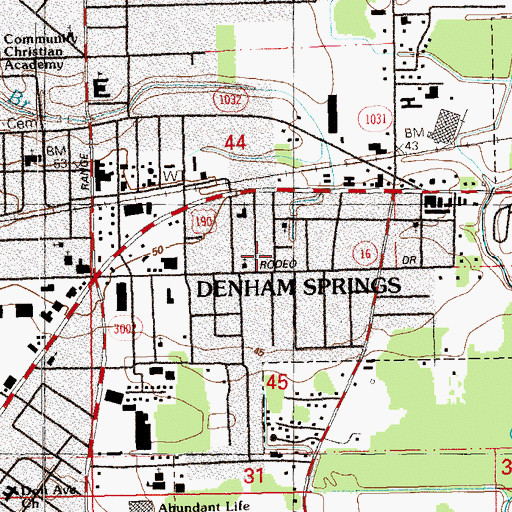 Topographic Map of First Church of God in Christ, LA