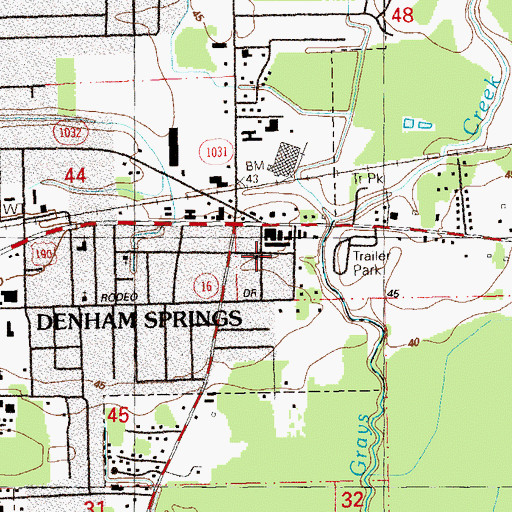 Topographic Map of Church of Christ, LA