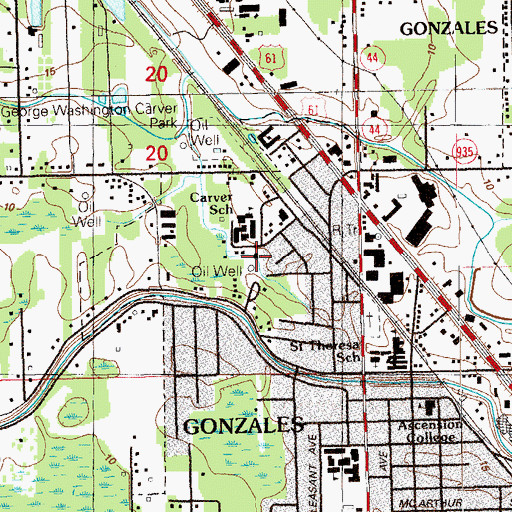 Topographic Map of New Saint John Baptist Church, LA