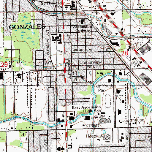 Topographic Map of First United Pentecostal Church, LA