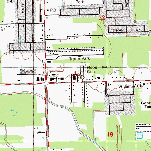 Topographic Map of The Church of Jesus Christ of Latter Day Saints, LA