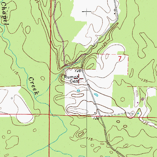 Topographic Map of Rumph Cemetery, AR