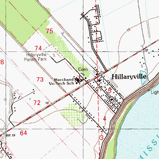 Topographic Map of Ascension Parish Alternative School, LA