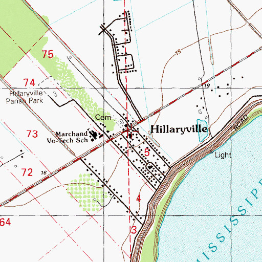 Topographic Map of Hopeful Baptist Church, LA