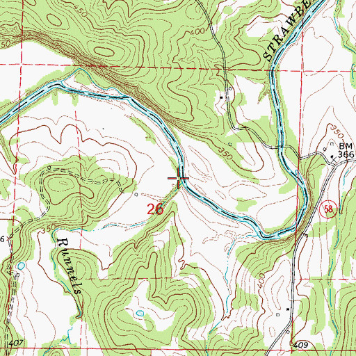 Topographic Map of Runnels Branch, AR