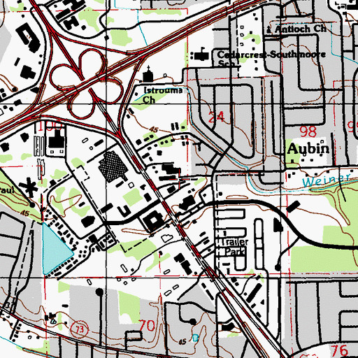 Topographic Map of Heritage Manor Nursing Home, LA