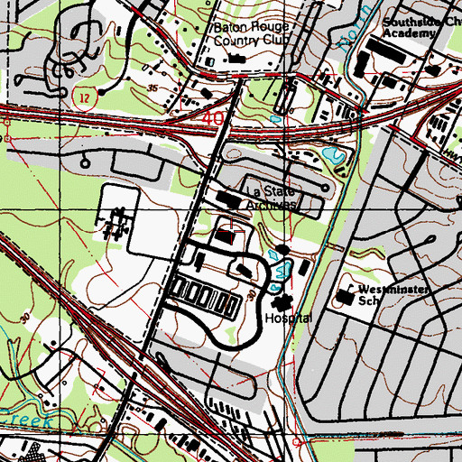 Topographic Map of Louisiana State Archives, LA