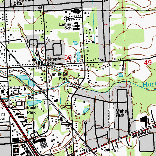 Topographic Map of Lanier Drive Park, LA