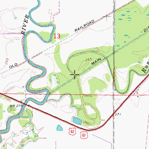 Topographic Map of Running Lake, AR