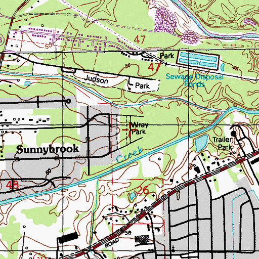 Topographic Map of Wray Park, LA