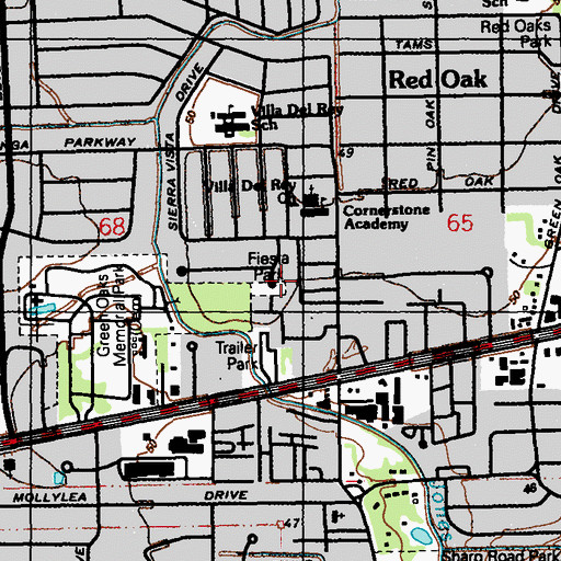 Topographic Map of Fiesta Park, LA