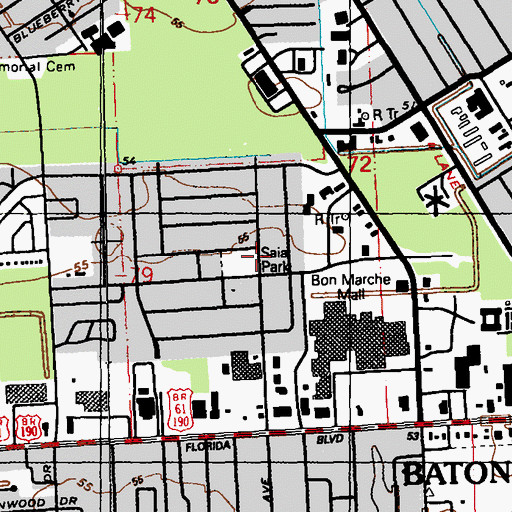 Topographic Map of Sata Park, LA
