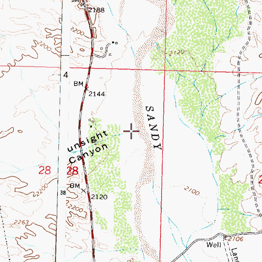 Topographic Map of Gunsight Canyon, AZ