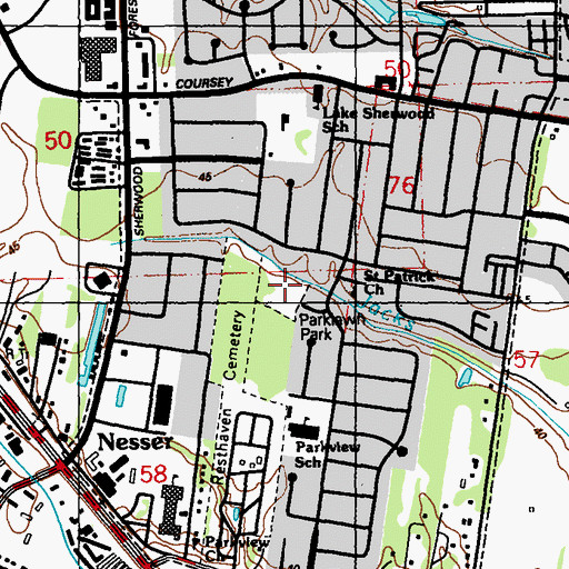 Topographic Map of Parklawn Park, LA