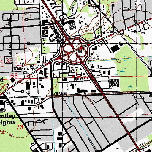 Topographic Map of First Apostolic Light Church, LA